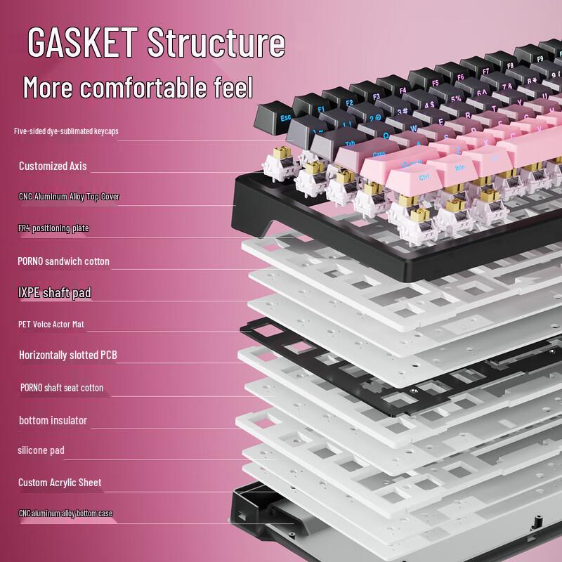 AULA F98 99-Key Triple Mode Hot-Swappable Gaming Mechanical Keyboard