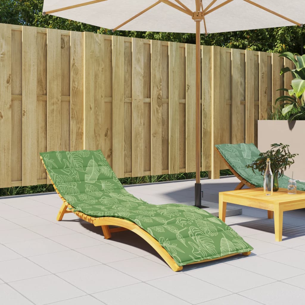 Sun Lounger Cushion with Leaf Pattern Oxford Fabric