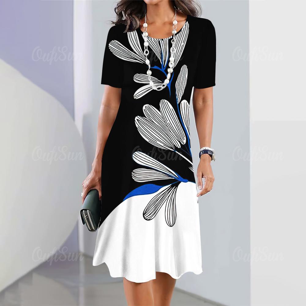 Butterfly & Floral 3D Print New Women's Dresses Plus Size Female Summer Dress