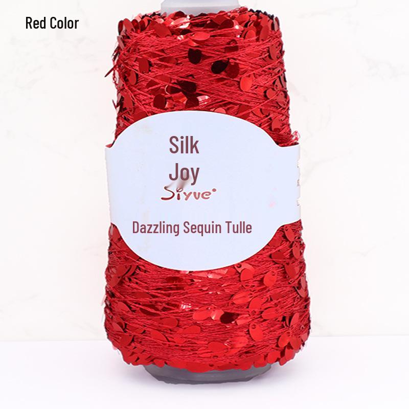 Siyue Silk Color Point Yarn: Dazzling Sequin Wool with Water Drop Sequins for DIY Hand Knitting