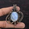 Rainbow Moonstone Copper Pendant Copper Wire Wrapped Jewelry Gemstone Pendant Wire Wrapped Pendant For Gift Handmade Jewelry Healing Stone