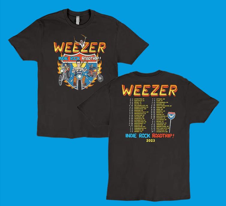 Weezer Tour 2023 T-Shirt Indie Roadtrip Rock Concert Fan Band Gift Fans Music