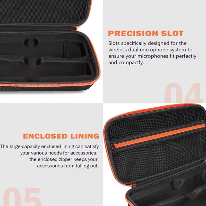 Водонепроницаемая Беспроводная Сумка для Хранения 2 Микрофонов для Беспроводных 2 Podcaster-ов в Поездке с Портативным Дизайном