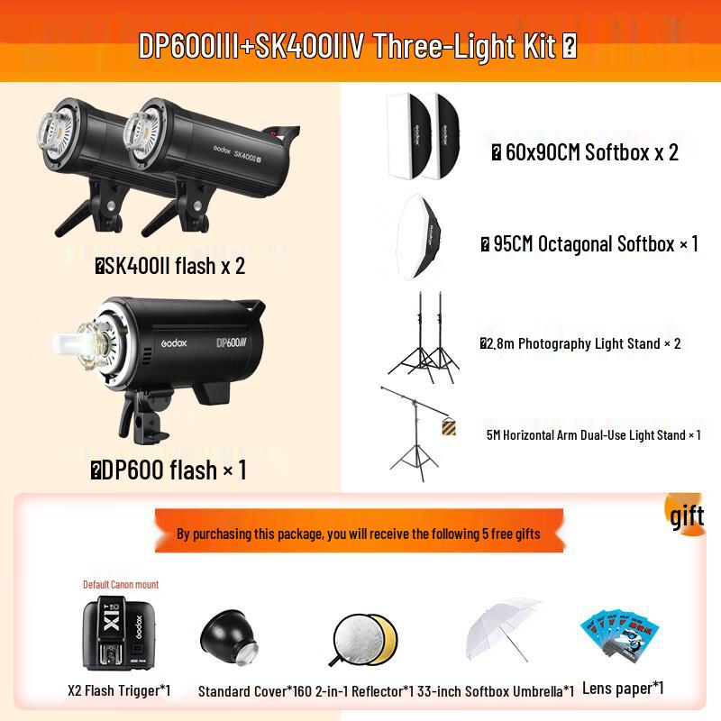 Студийный комплект вспышек Godox SK400IIV & DP600III