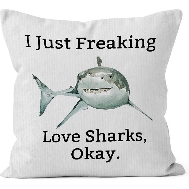 HIWX Dinosaur Pillow Covers 18x18 Double-Sided, Dinosaur Lovers Gifts for Kids Boys Girls Women Men, I Just Freaking Love Dinosaurs Okay Decorative
