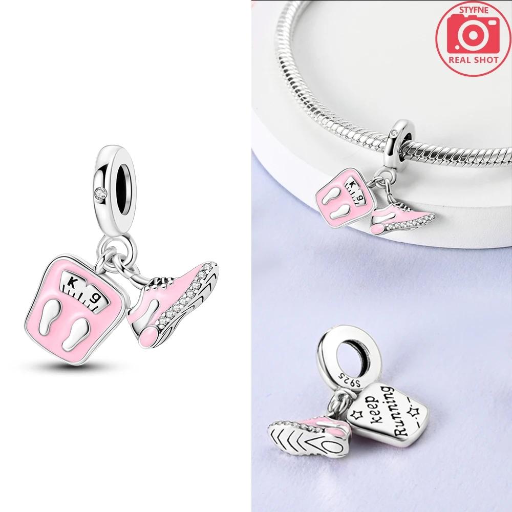 Шармы Медно-розовые Весы Спортивная обувь Подвески Fit Charms Plataoriginal Браслет Бусины Женские Изготовление ювелирных изделий