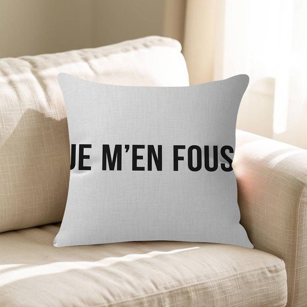 Je Men Fous French Quote Pillow Cushion Cover Pillowcase Living Room Sofa Home Decor Customized