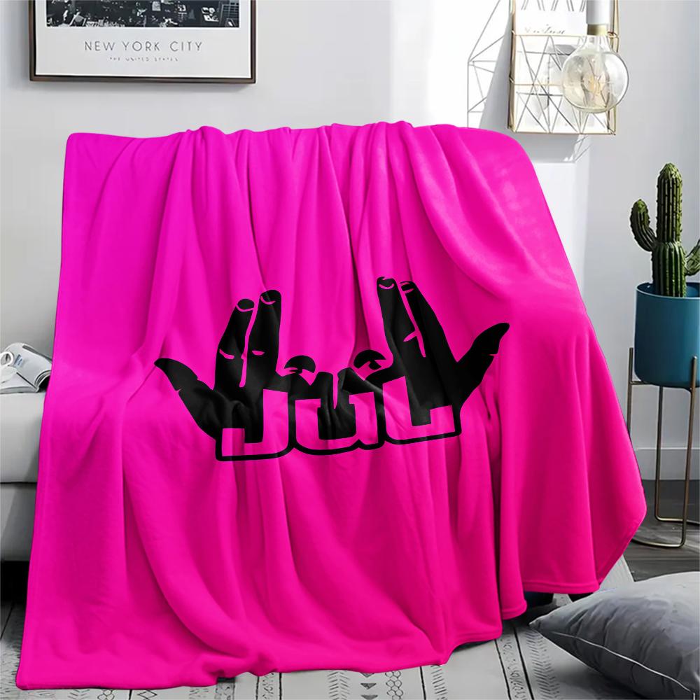 1 шт. Фланелевое одеяло JuL C'est Pas Des Lol Print, Высококачественное, Для всех сезонов, Декор для дома, Тепло и комфорт, Идеально для рождественских подарков