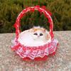Реалистичная игрушка для кошек со звуком, портативная кружевная корзина с цветами, имитация искусственного меха, модель котенка, украшение, украшение для детей, любителей домашних животных, подарок на день рождения