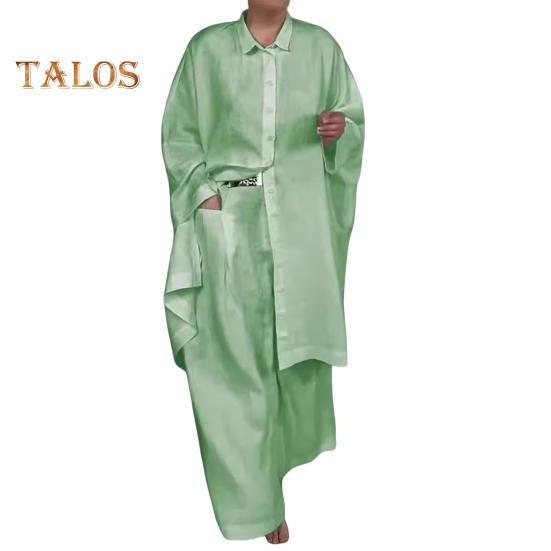 2 шт./компл., осенне-весенняя женская рубашка и брюки, комплект, блузка на пуговицах с длинными рукавами и лацканами с нагрудным карманом, эластичные брюки на талии, OL для поездок на работу, спорт