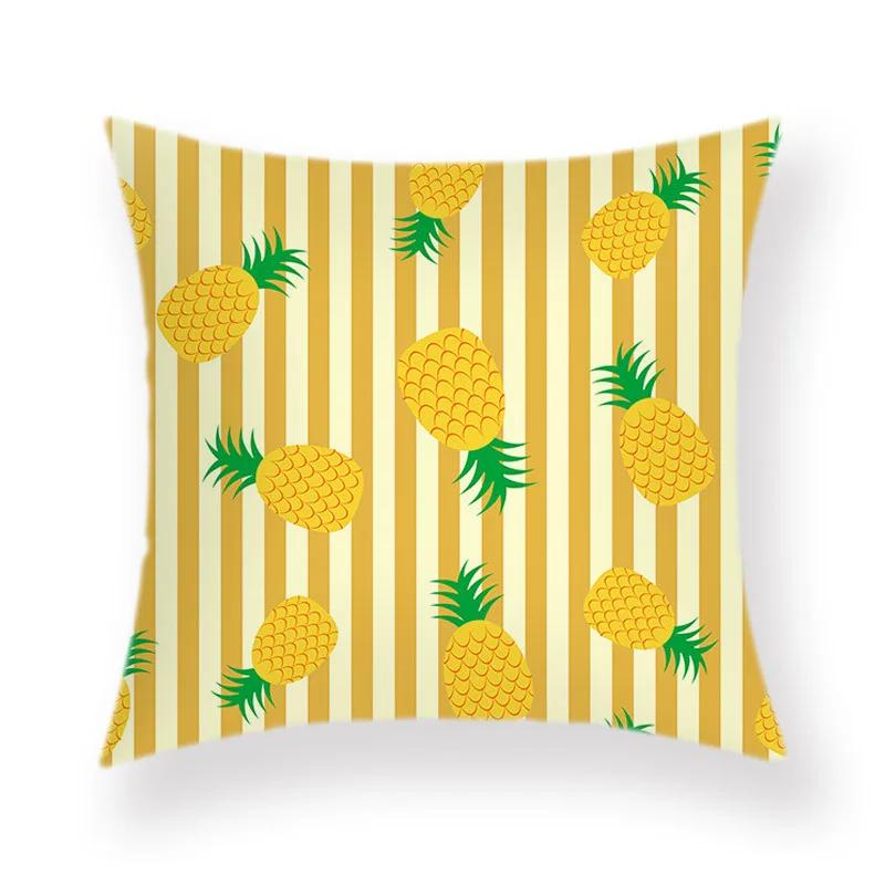 Boho Room Aesthetic Summer Green Pillowcase Cartoon Pineapple Decorative Pillow Bed Sofa Throw