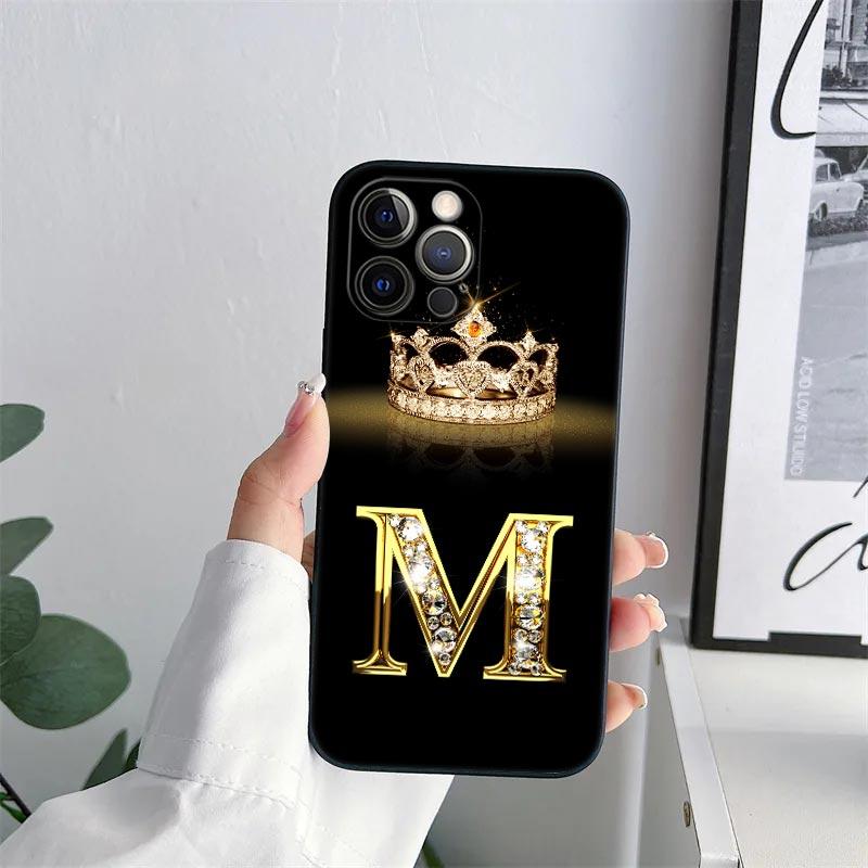 Первоначальная буква E M J F K L H I Чехол для телефона iPhone 11 15 16 Pro Max Чехол Coque 14 Plus 13 Pro 12 11 X XS 16 7 8 Мягкий чехол из ТПУ