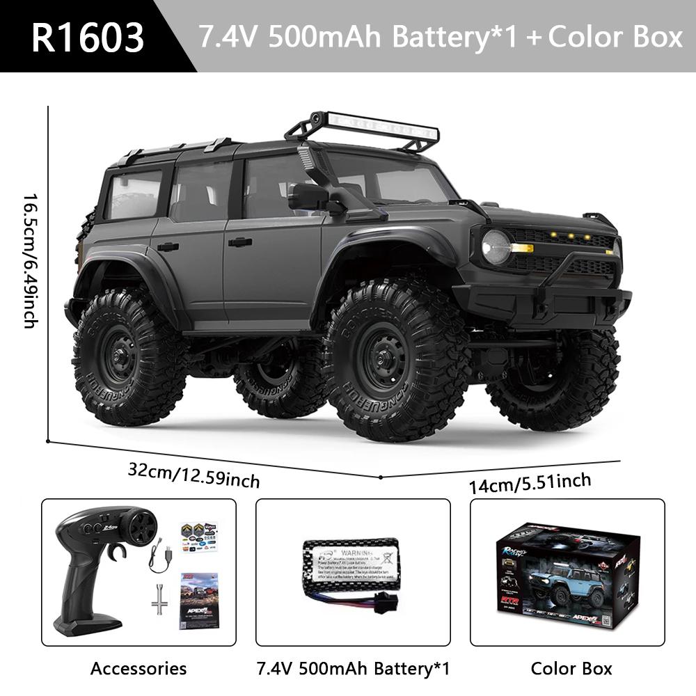 HB R1601 Радиоуправляемая машина 1:16 2.4G 4WD Внедорожные автомобили с дистанционным управлением со светодиодной подсветкой, грузовики-краулеры, модель транспортного средства для лазания, игрушки для детей и взрослых