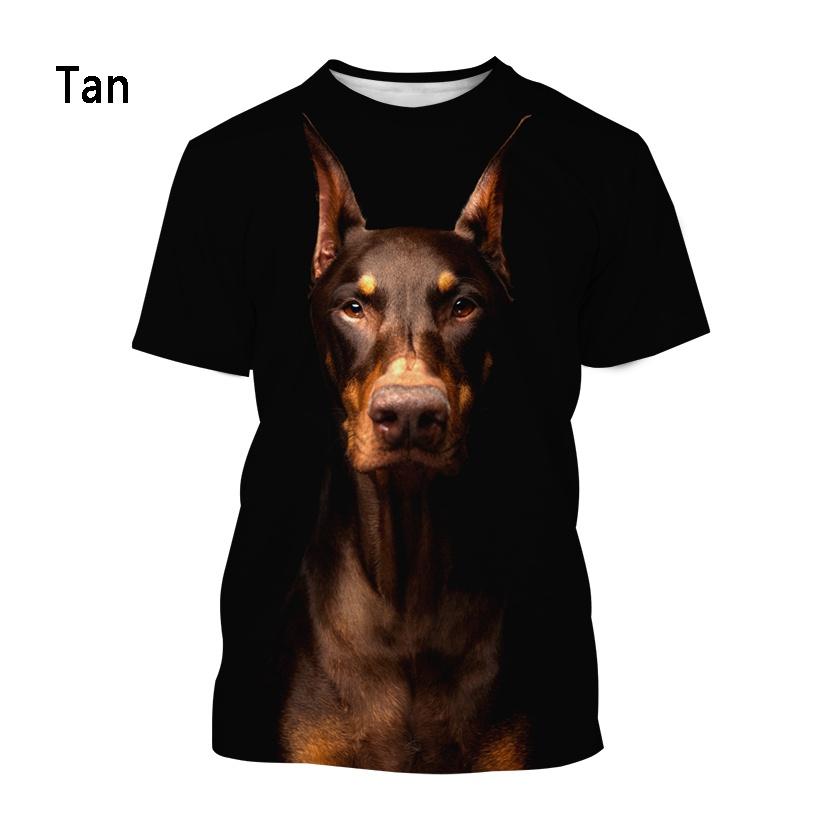 Модные мужские и женские футболки Doberman с 3D-печатью, повседневные, с коротким рукавом