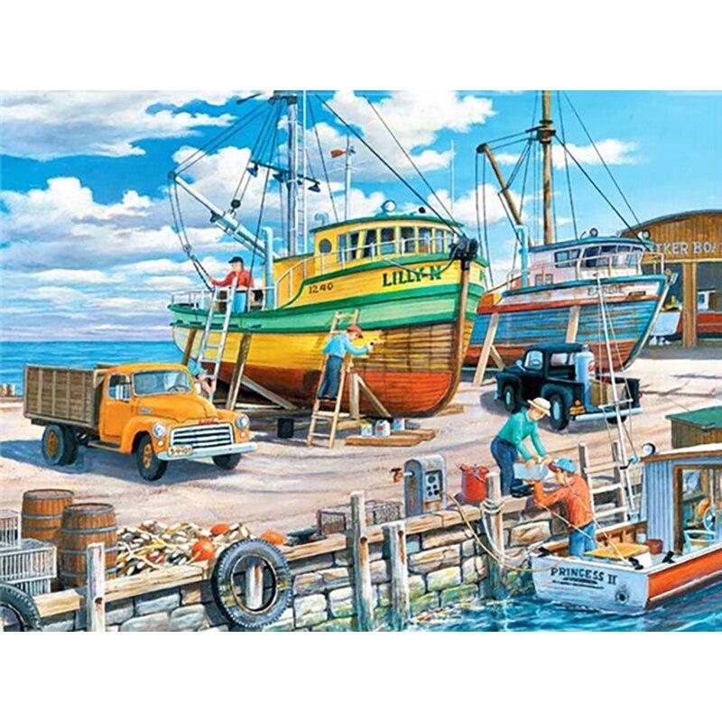 Новый 5D DIY алмазная живопись вид на море Алмазная вышивка автомобиль вышивка крестом полная круглая дрель ремесла домашний декор ручной подарок