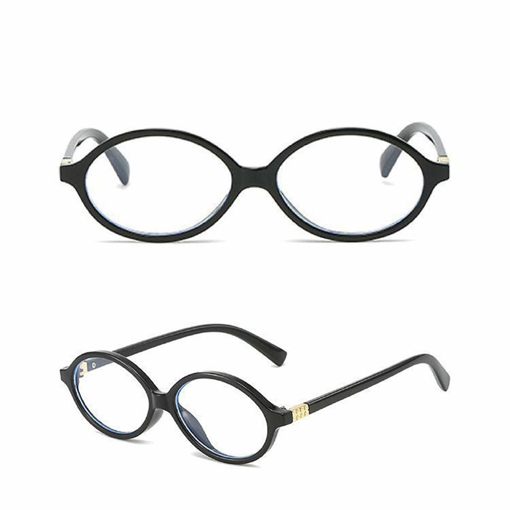 Two-piece Suit Leopard-print Oval Retro Glasses Frame Can Be Equipped with A Degree-proof Blue Face Flat Mirror.