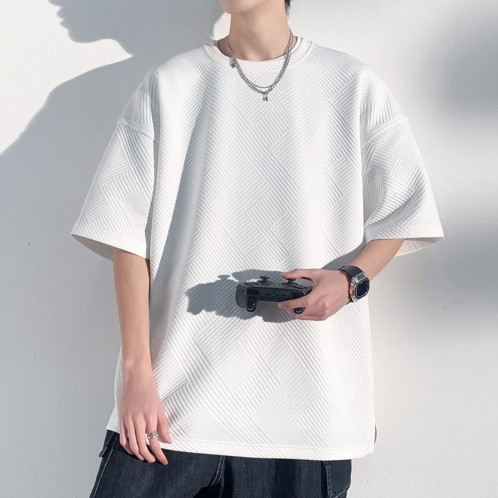 Мужская летняя футболка Culeevp, с коротким рукавом, большого размера, однотонная, рукав 5/8, быстросохнущая, мягкая, белая, размер L