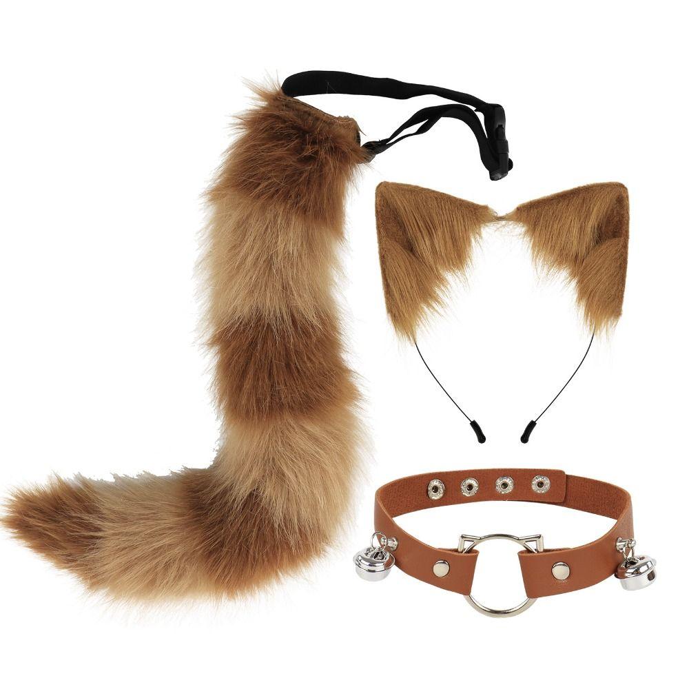 1 set Cat Tail Halloween Animal Cosplay Props Necklace Animal Cosplay Props Cosplay