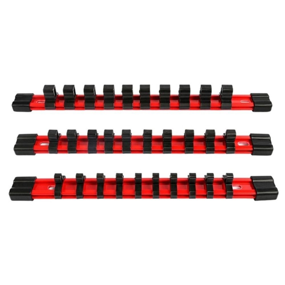 1 шт. 1/4" 3/8" 1/2" Держатель для торцевых ключей Прямая рейка Кронштейн Настенный держатель Органайзер для головок Пластиковый Инструмент для хранения ключей Ящик для инструментов