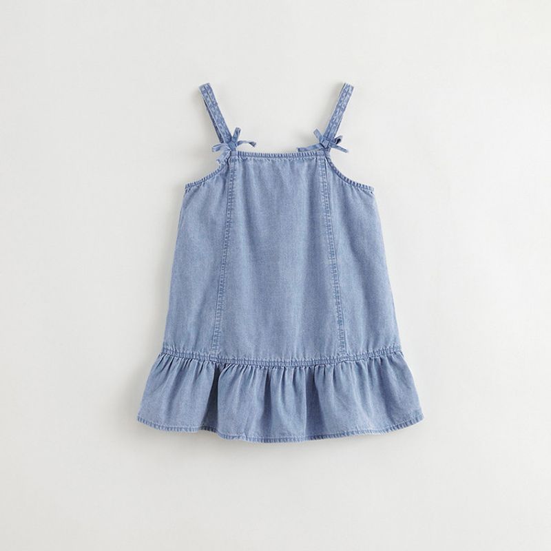 Mark Jenny Girls' Artistic Denim Suspender Dress Children's Sweet Dress Spring New Style 250181