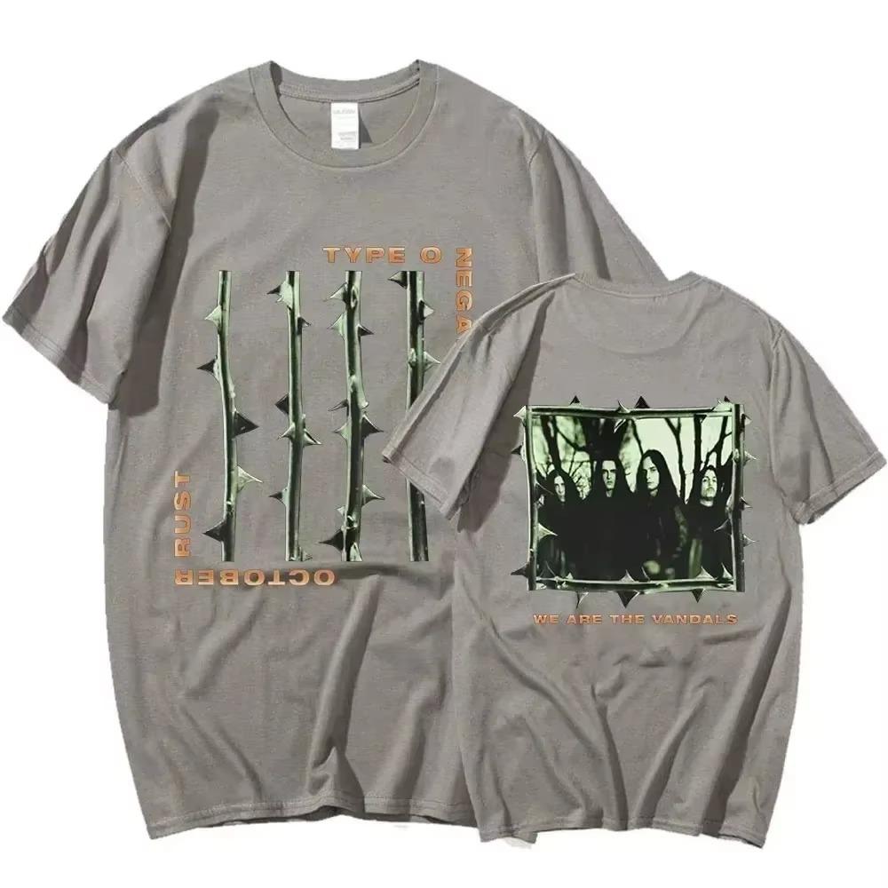 Type O Negative October Rust T Футболка Летняя Мужская из Чистого Хлопка Комфортная Винтажная с Коротким Рукавом