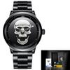 LIGE Brand New Style 3D Skull Men Watch Gift Steel Mesh Waterproof Military Male Sport Punk Quartz W