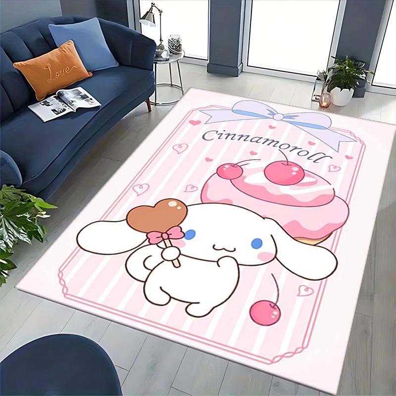 Cinnamoroll Anime Cartoon Design Chair Mat Non-Slip Carpet for Office, Home Decor, Living Room, Bedroom, Game Room, Dormitory Gift Seasonal Universal.