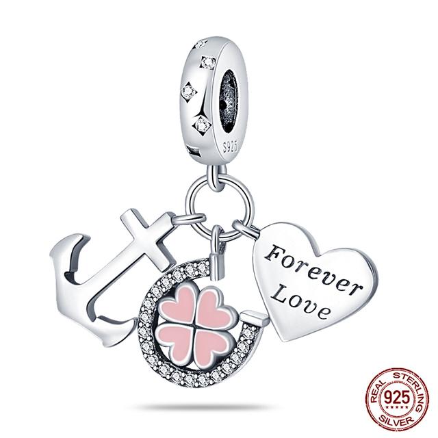 2023 модные весенние счастливые четырехлистные клеверные серии из стерлингового серебра 925 пробы, подвески, бусины, подходят для модного браслета 925, ювелирные изделия своими руками