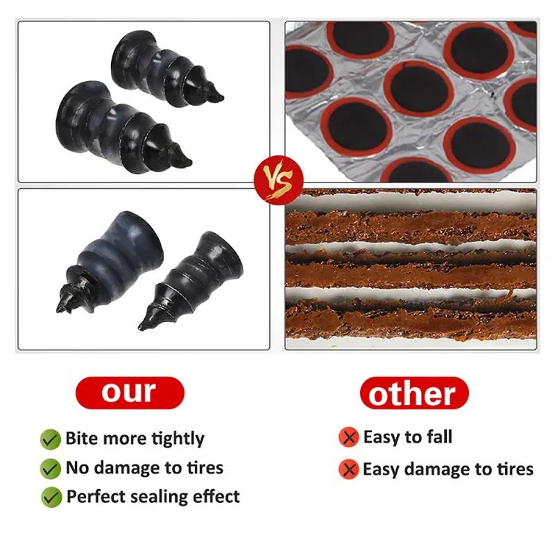 10-21PCS Vacuum Tire Repair Kit Rubber Nails & Screws Universal Tubeless Tyre Patch Tools for Car Motorcycle Truck Accessories