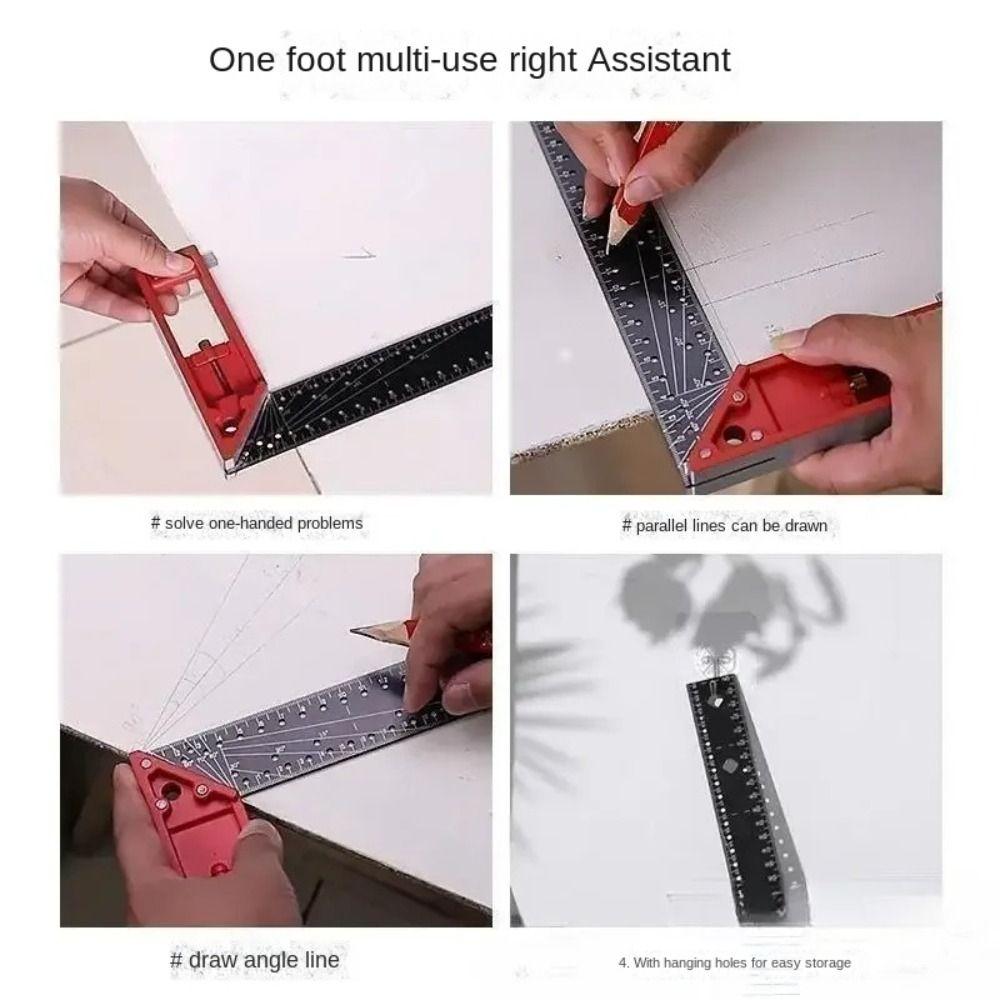 Универсальная комбинированная прямоугольная линейка, многоугольный профессиональный измерительный инструмент, угольник для плотника