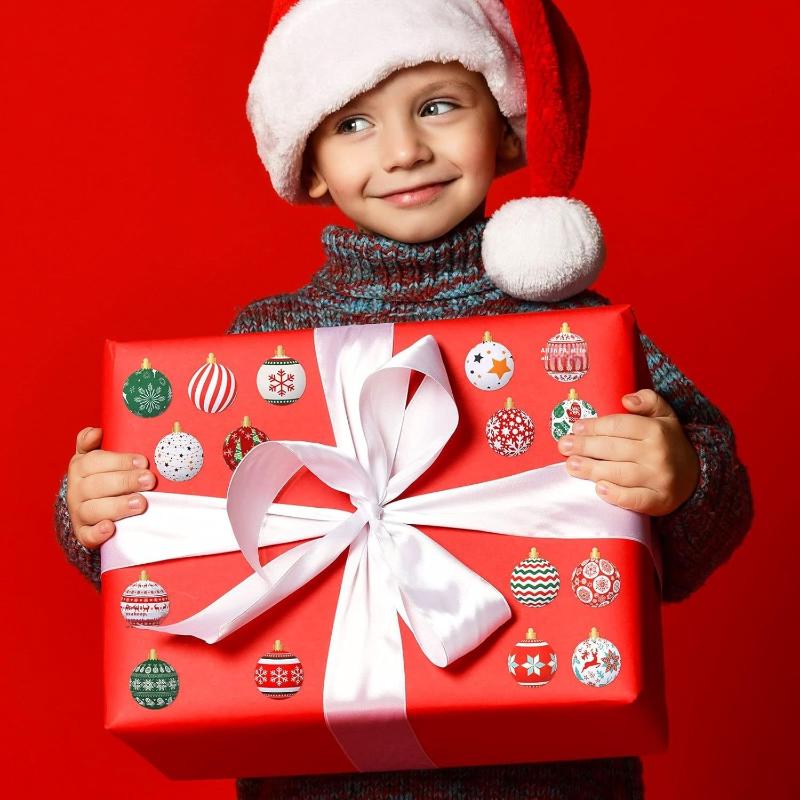 Набор из 500 декоративных рождественских наклеек 3 см для DIY проектов, упаковки подарков, запечатывания выпечки и конвертов