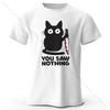S5XL Womens Funny Cat Printed Basic Crew Neck 100 Cotton TShirt Breathable Short Sleeve Tee Unisex Fit For Men  Women