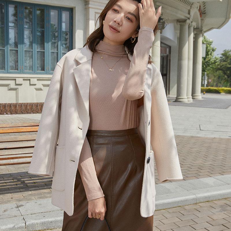 Women Wool Coat 100% Wool MODERN NEW SAGA Autumn Wool Coat Winter Warm Woolen Jackets Peacoat