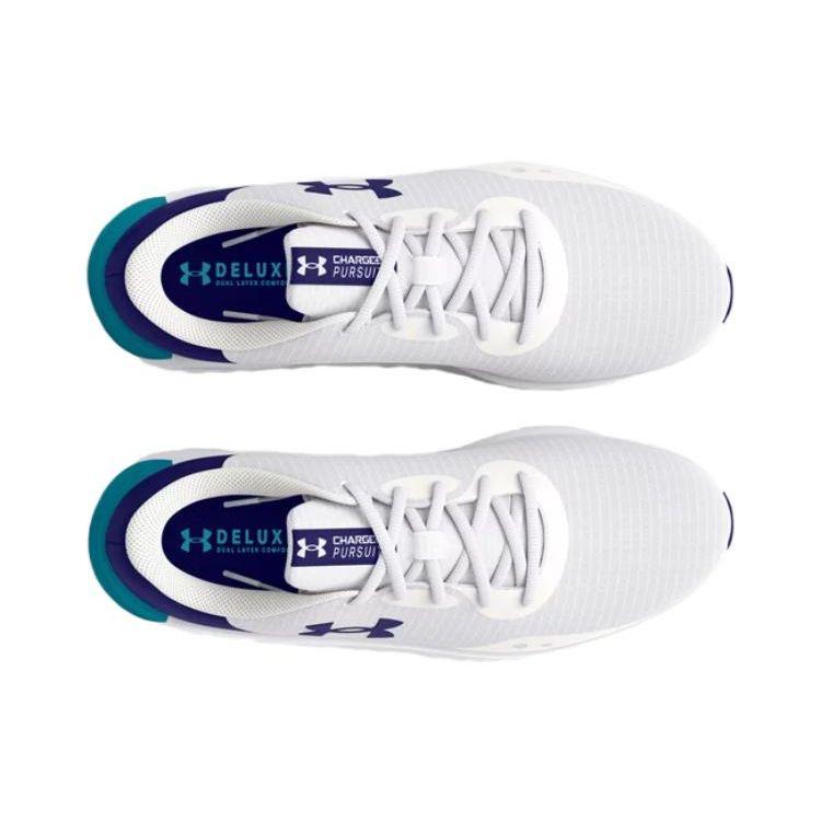 Under Armour Charged Pursuit 3 Белые Синий сонар Мужские Кроссовки 3025424-103