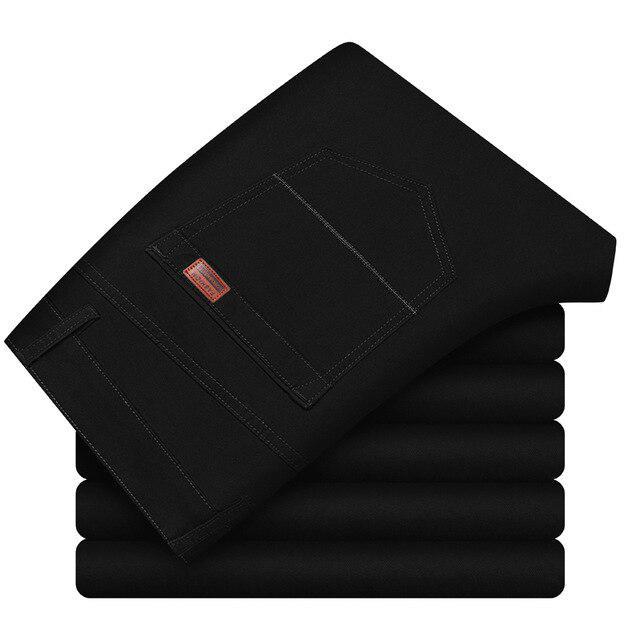 Мужские повседневные брюки цвета хаки больших размеров, деловые хлопковые брюки из саржи, мужские брендовые брюки