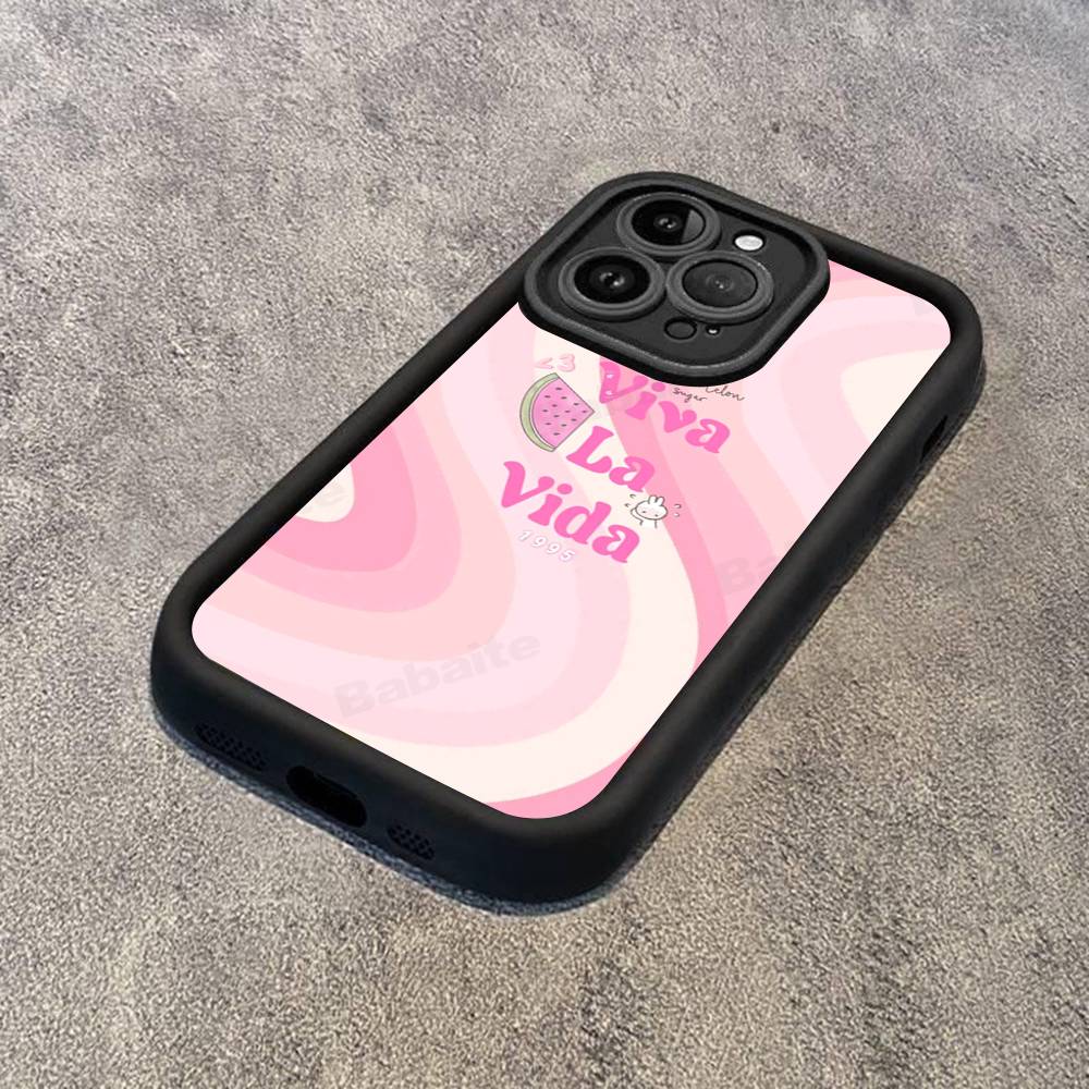 Koear Viva La Vida Блестящий арбуз Чехол для телефона для iPhone 17 16 15 13 11 12 14 Pro Max Plus Силиконовый чехол-оболочка