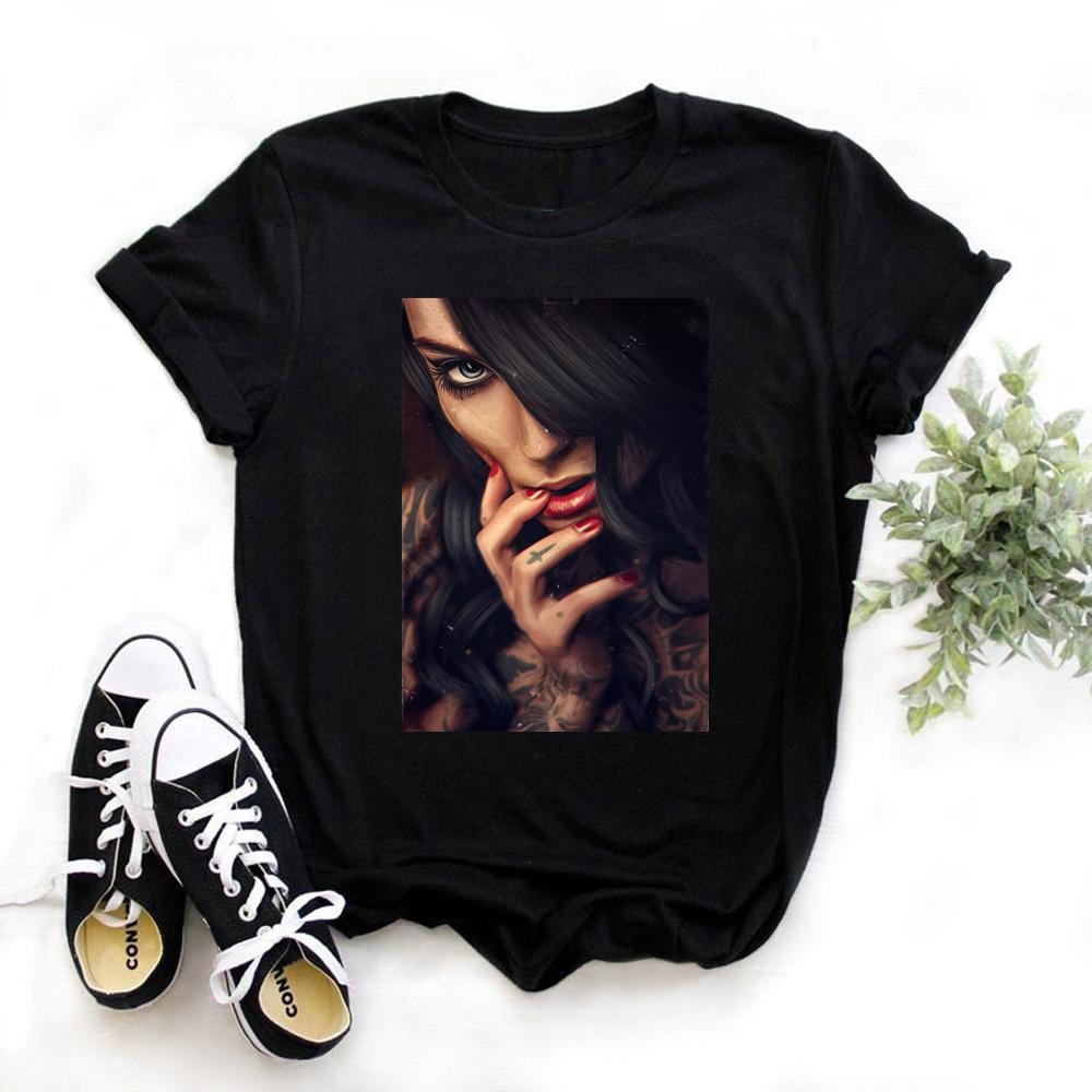 Women Black Cotton T Shirt Summer Short Sleeve Harajuku Tshirt Girl S T Shirts Black