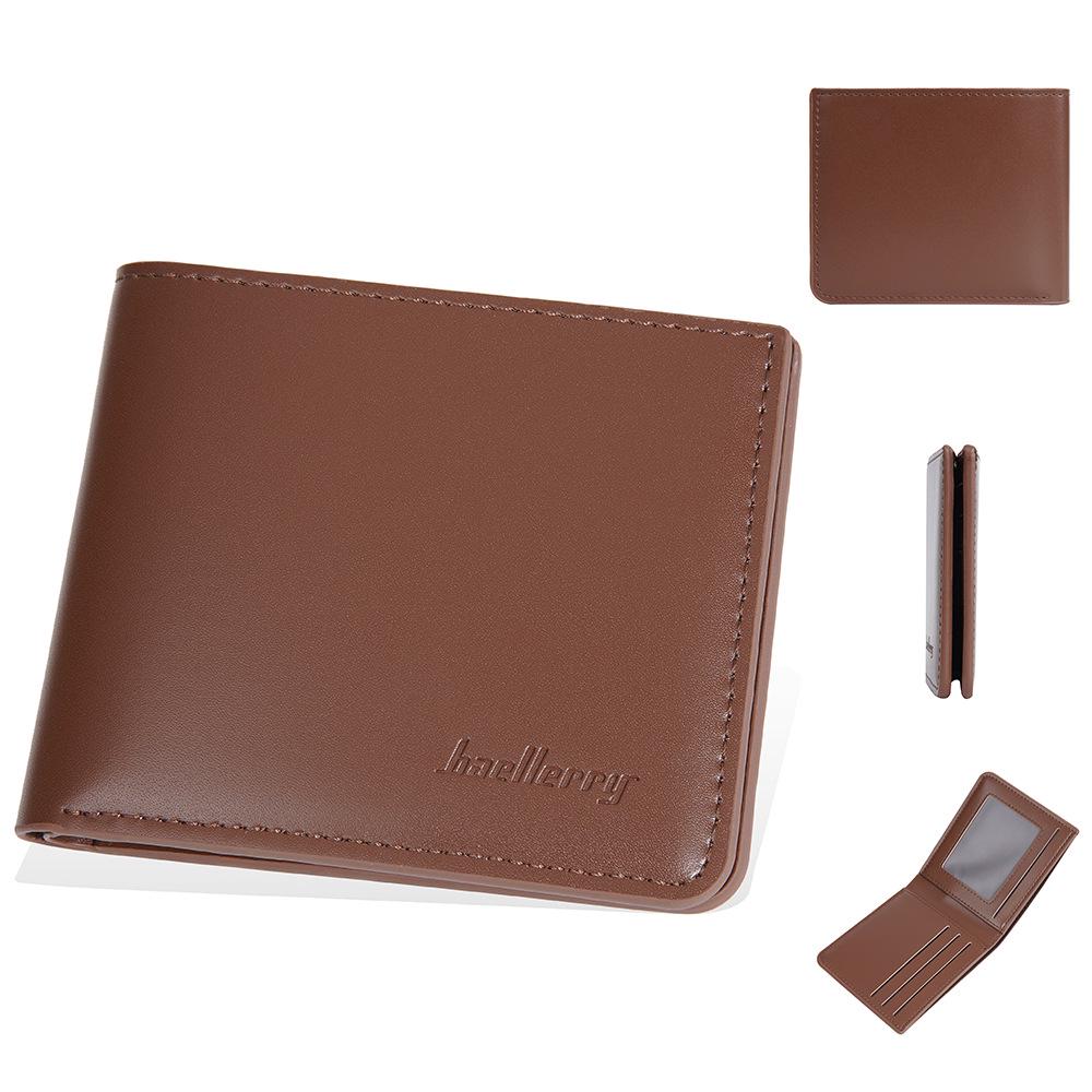 Men's Korean Style Slim Bifold Leather Wallet