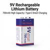 Зарядка через USB 9 В литий-ионная аккумуляторная батарея 6F22 9 В литий-ионная аккумуляторная батарея для модели радиоуправляемого вертолета микрофон игрушечный металлоискатель батарея