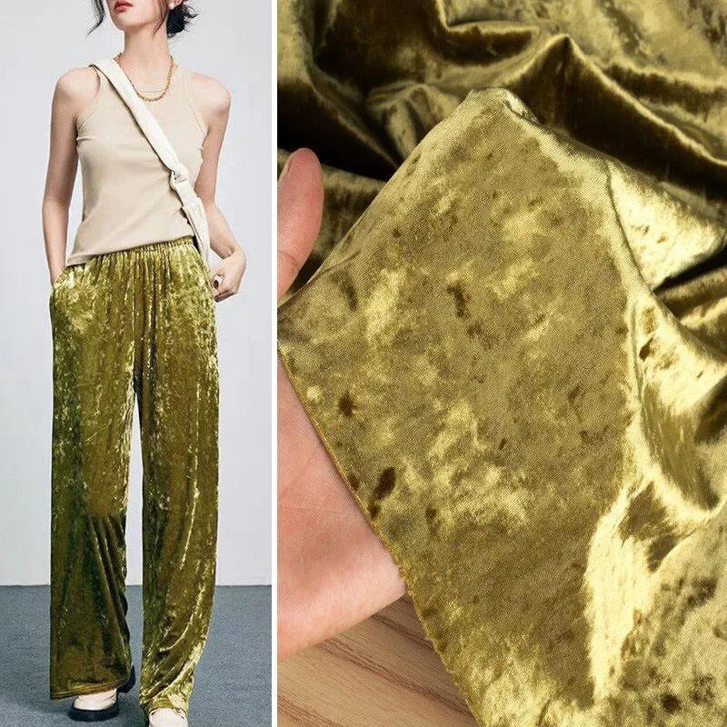 Solid Color Stretch Acetate Velvet Fabric Diamond Luster Cloth Soft Upholstery Textiles Diy Velour for Sofa Curtain Background