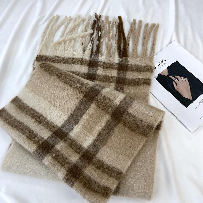 Роскошный шарф из искусственного флиса для женщин — уютная, толстая и теплая зимняя шаль с кисточками, дышащий полиэстер, идеально подходит для повседневных выходов