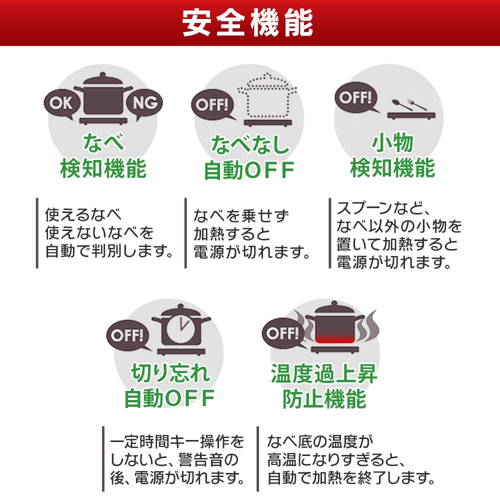 IRIS OHYAMA IHK-T35-W IHK-T35-W IH Cooktop, 1400W, White