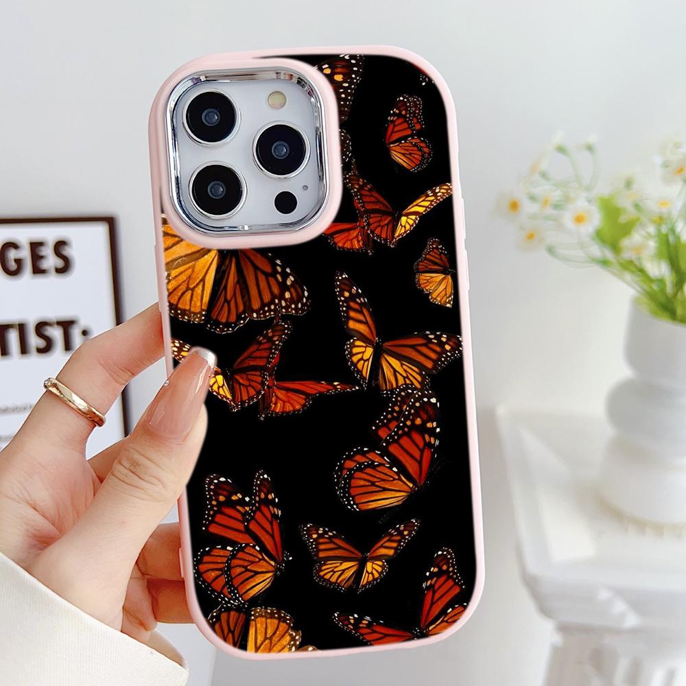 LZ4 Butterfly art design мягкий чехол для телефона Samsung S24 Ultra S23 Plus S21 FE A16 A54 A52 A06 Infinix Hot 40 30i защита объектива противоударный чехол