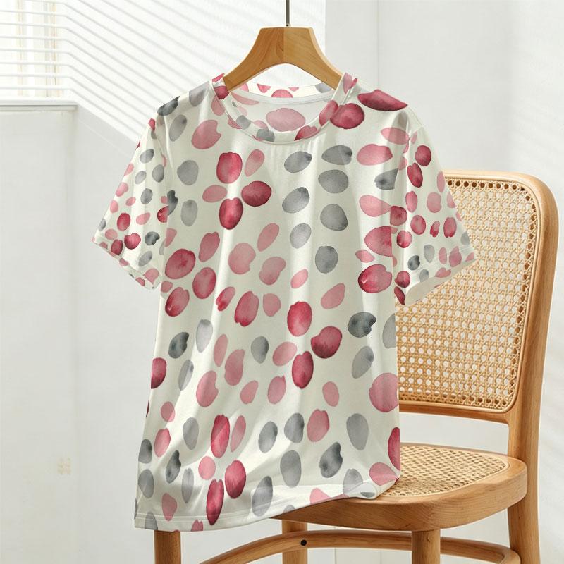 Women's Short Sleeve Casual Basic T-Shirt, Soft Loose Fit Summer Tee for Daily Wear & Work Commute