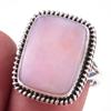 Natural Pink Opal Gemstone Handmade 925 Solid Sterling Silver Ring Size 8.5 z7I22