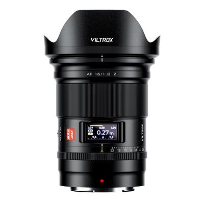 VILTROX AF 16 мм для объектива Nikon с байонетом Z и ЖК-дисплеем, совместимый с Nikon Z7 Z7ii Z8 Z8ii Z9 Zf Z30 Z50 Zfc F1.8, полноразмерный объектив, широкоугольный встроенный