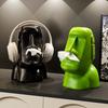 Moai Statue Tissue Holder Easter Island Statue Tissue Box Cover 3-in-1 Eyeglass Holder Headphone Stand Decorative Tissue Box Holder for Living Room