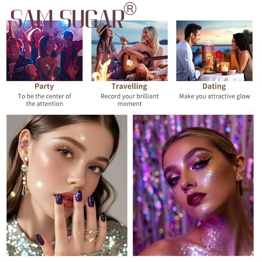 Спрей-хайлайтер Осветляющие тени для век Рассыпчатая пудра Мелкий глиттер Водостойкий хайлайтер для лица тела Спрей с блестками для макияжа