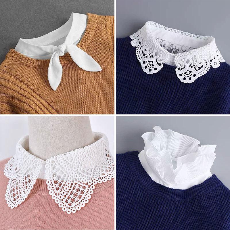 Идеальное Сочетание Белый Стильный Ложный Воротник Съемная Блузка Воротник-Обманка Половина Рубашки Искусственный Ложный Воротник Для Женщин И Девочек