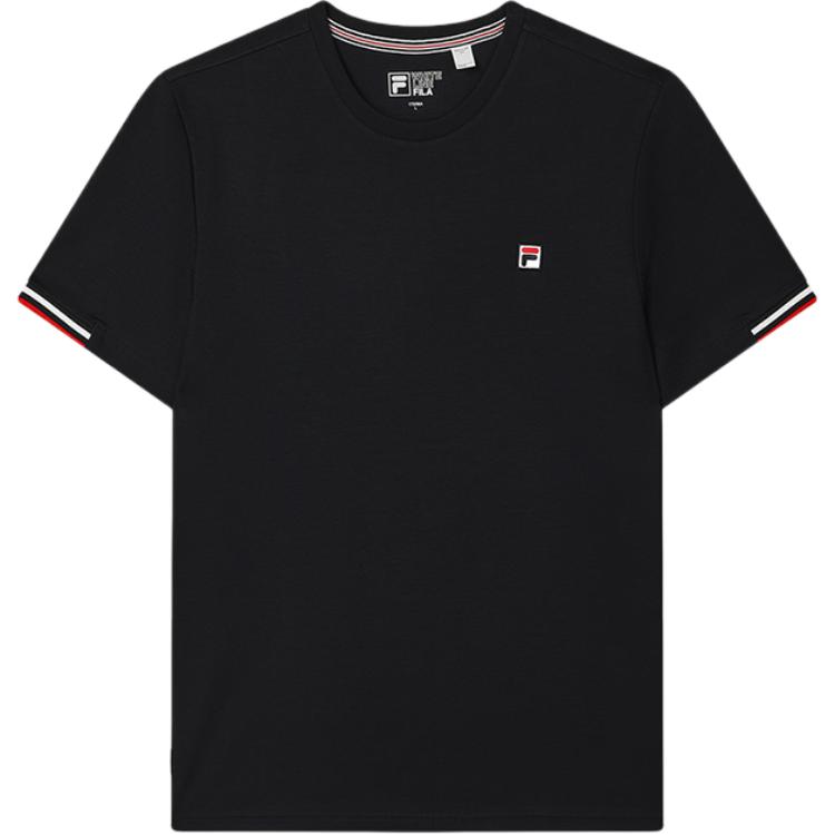 Fila Archive Series Knitted Fashion Casual Simple Basic Round Neck Short Sleeve T-Shirt Men Tops Legendary-Blue F11M527101F-NV